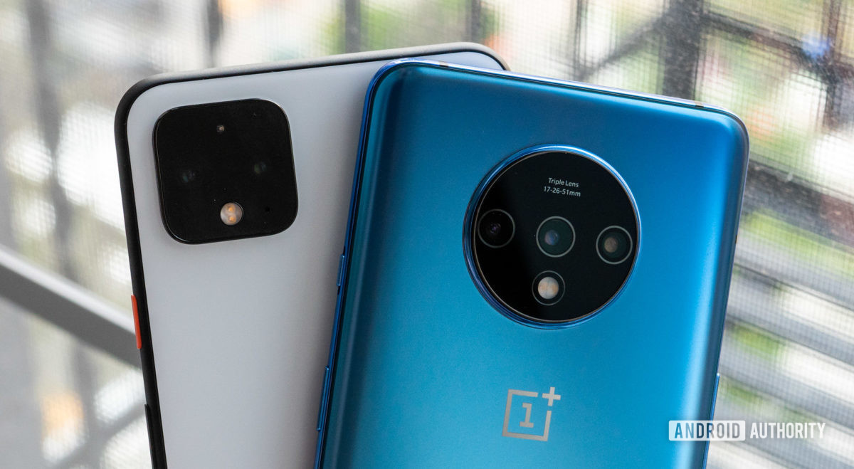 Google Pixel 4 XL vs OnePlus 7T câmera closeup Google Pixel 4 XL vs OnePlus 7T câmera closeup
