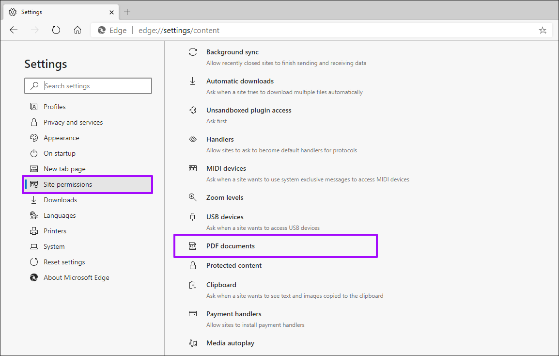 Local de transferência de alterações do Microsoft Edge Chromium 8