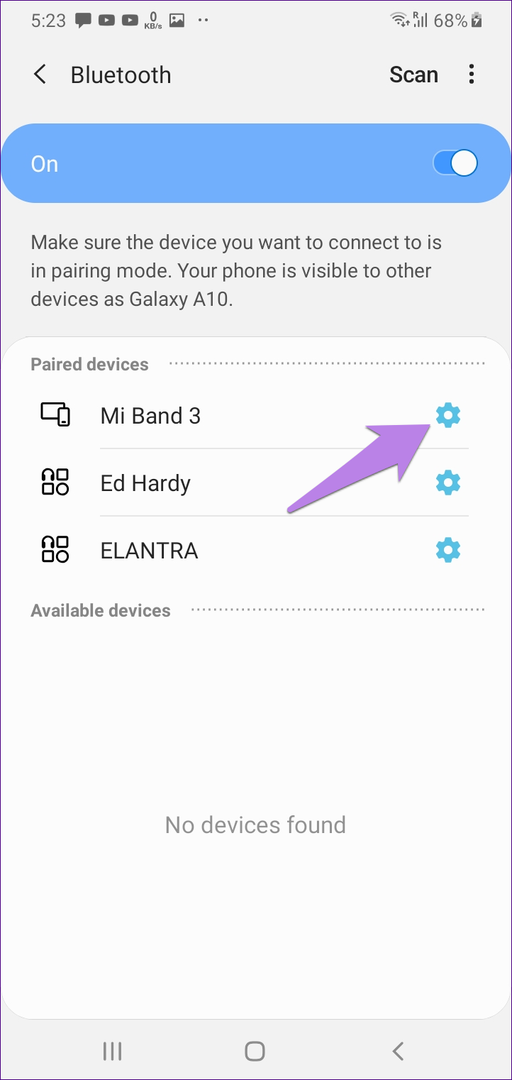 Não é possível emparelhar a banda mi 4