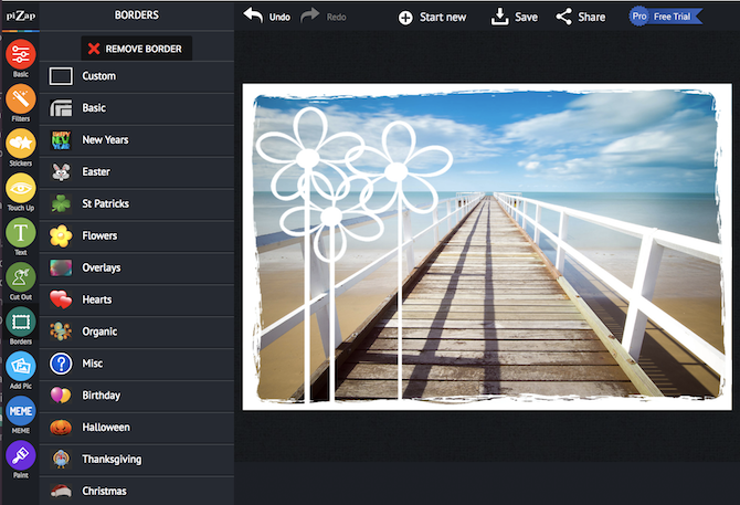 captura de tela pizap
