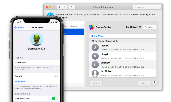 Game Center on Mac OS