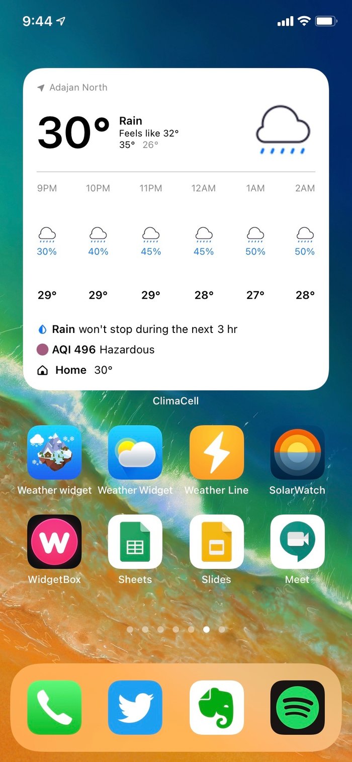 how do i add a weather widget to my iphone