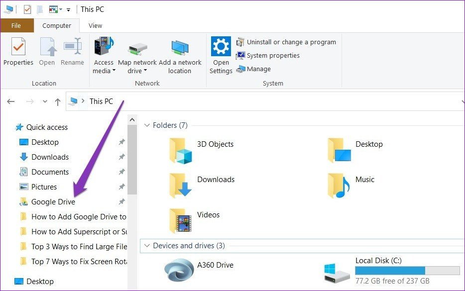 Como adicionar o Google Drive ao File Explorer no Windows 10