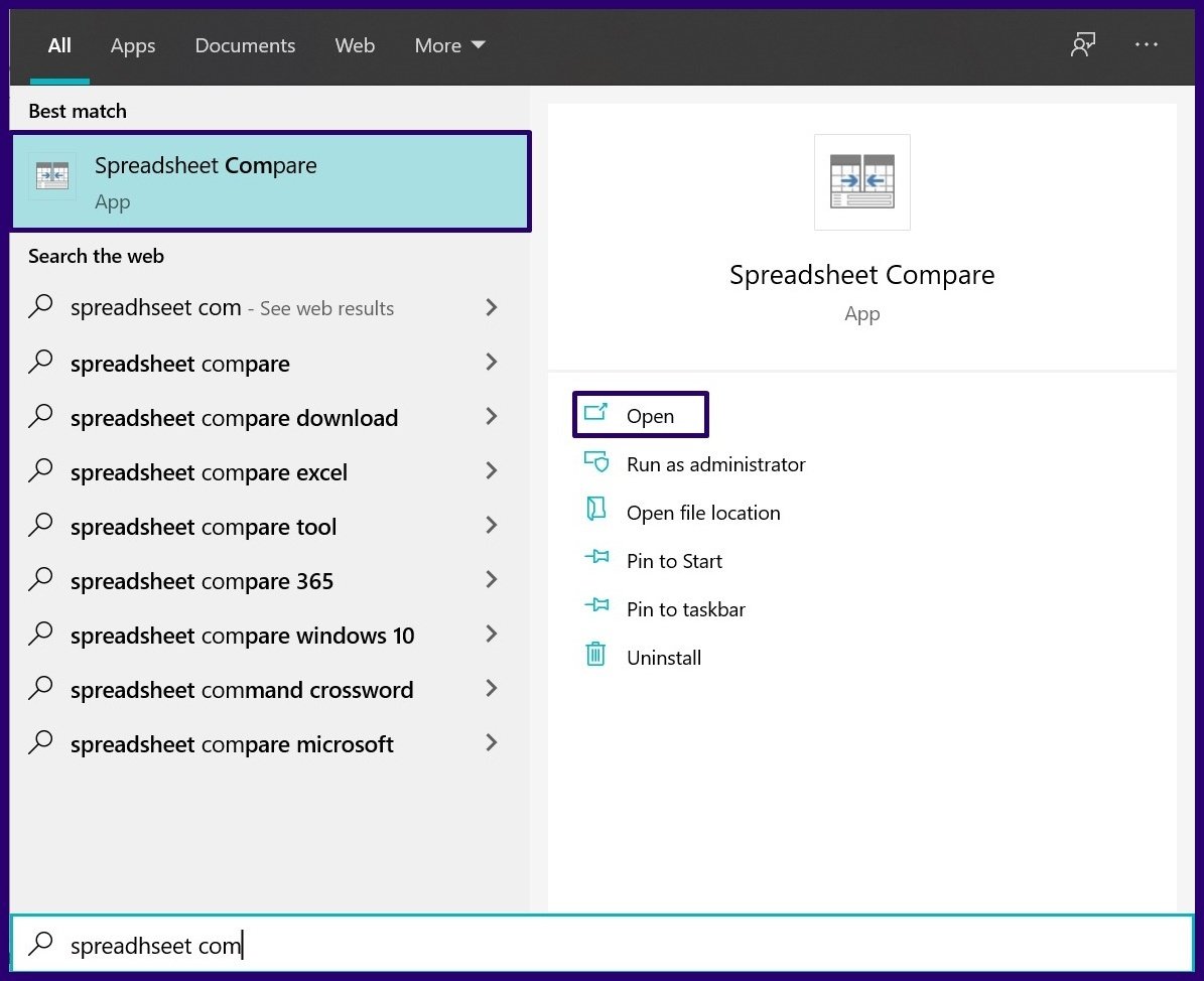 Como usar o Microsoft Spreadsheet Compare para analisar as versões do