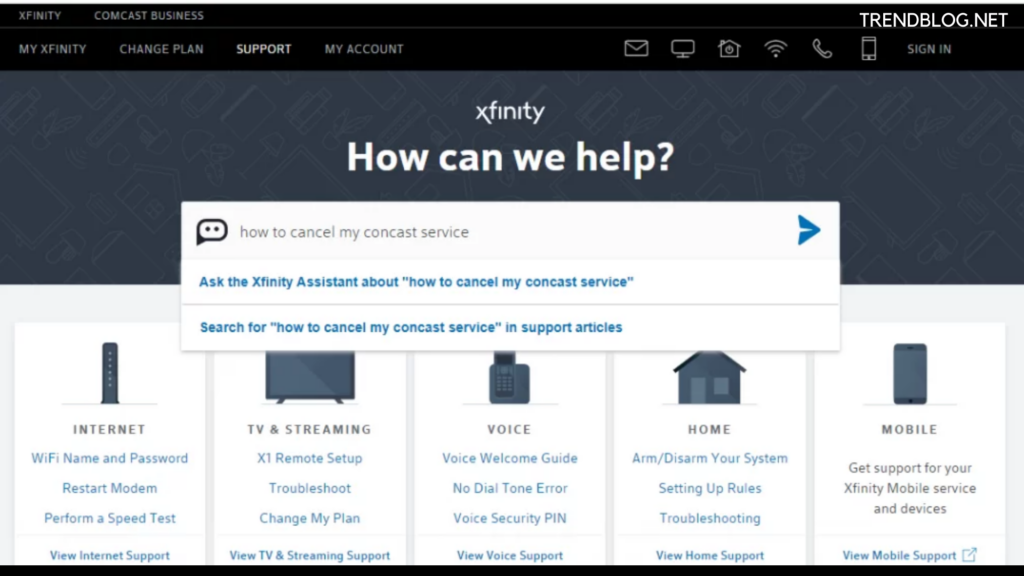 how to cancel xfinity service call