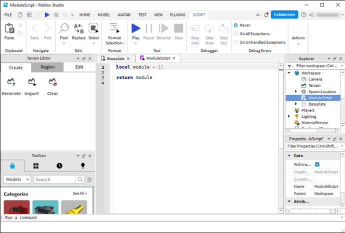Como usar scripts de módulo no Roblox